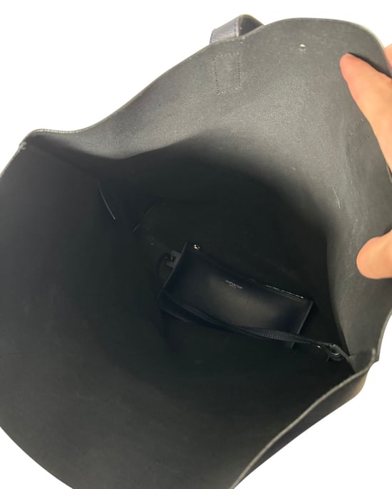Saint Laurent Bold Shopping Tote Bag in Zwart Kalfsleer - Image 5