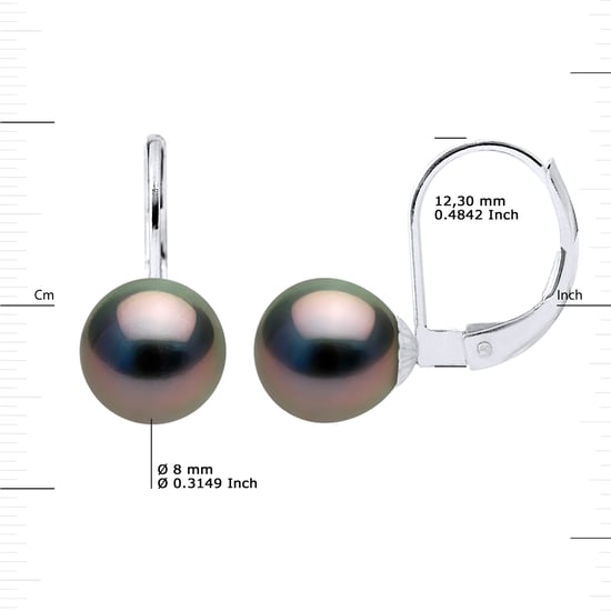 DIADEMA - Earrings - Silver and Real Tahitian Pearls