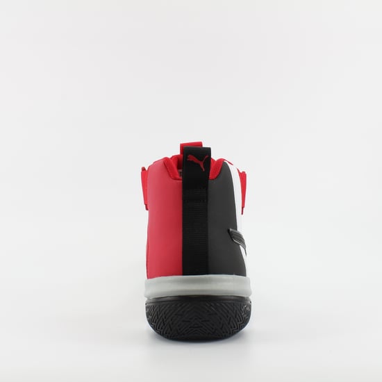 Puma Legacy MM Red Textile Heren High Top Lace Up Trainers 194048 04 - Image 2