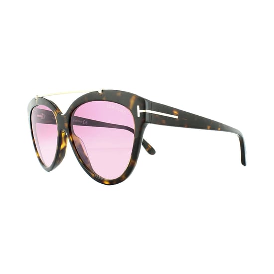 Tom Ford Sunglasses 0518 Livia 52Z Dark Havana Gradient Mirror Violet