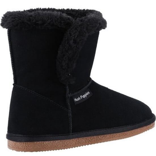 Hush Puppies Girls Ashlynn Suede Slippers (Black)