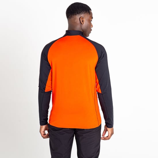 Dare 2B Mens Fuser Core Stretch Half Zip Thermal Top (Amber Glow/Black)