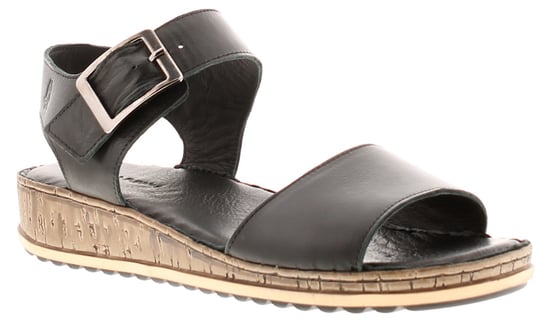 Hush puppies ellie dames leren wedge sandalen zwart - Image 1