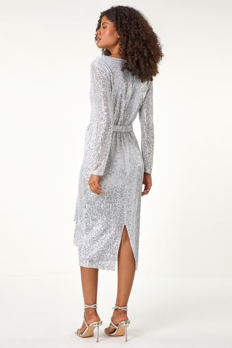 Cowl Neck Sequin Dress