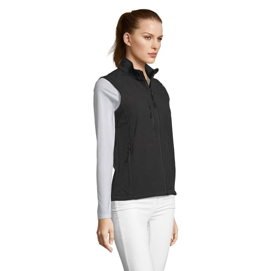 SOLS Womens/Ladies Rallye Soft Shell Bodywarmer Jacket (Black)