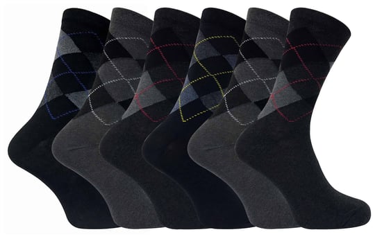 6 paar heren formele gemusterde gekleurde katoenen sokken - Image 2
