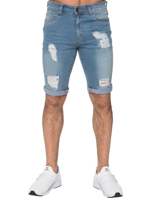 Mens Ripped Skinny Shorts