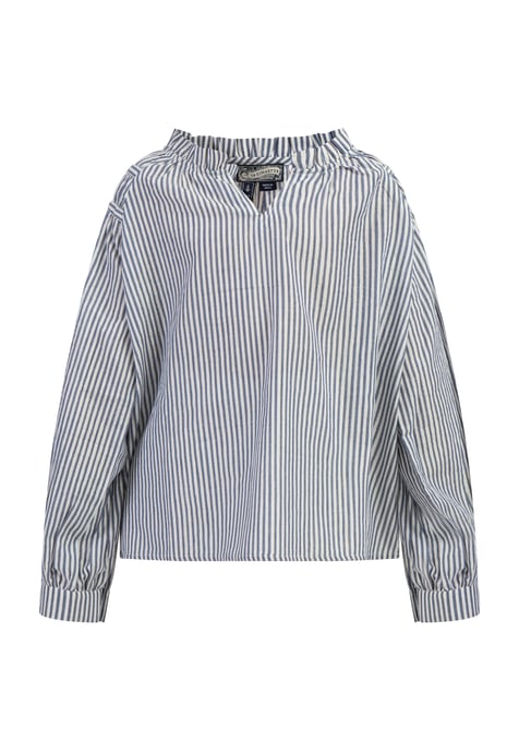 Dreimaster Blouse Meisje Donker marineblauwe strepen - Image 1