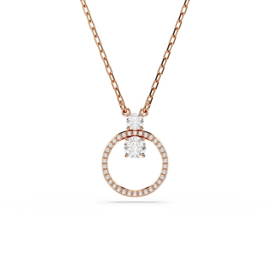 Swarovski 'Dextera' Dames Gouden Verzilverd Metalen Ketting - Roze 5692266 - Image 1