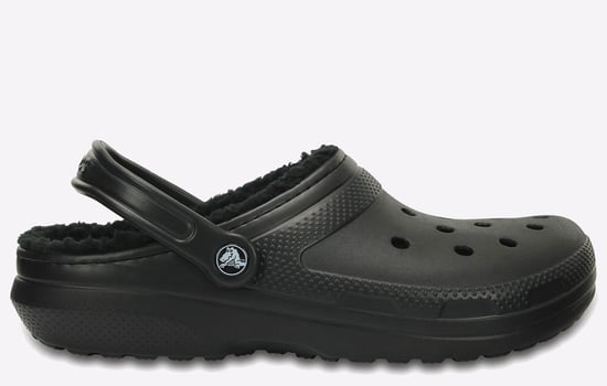 Women's Crocs Classic Lined Clogs in Black - Image 1