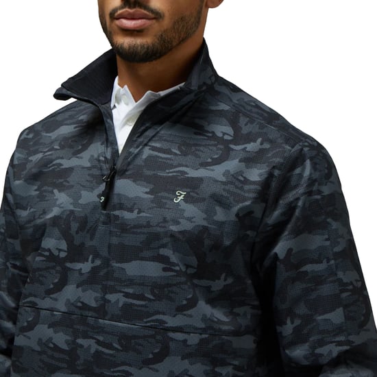 Farah Heren Parker Camouflage Douchebestendige Jas (Zwart) - Image 3