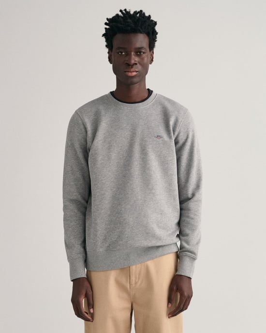 GANT Mens Regular Fit Shield Logo Crew Neck Sweatshirt - Image 1