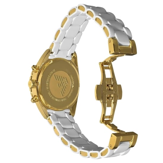 Emporio Armani Dameshorloge Kwarts Wit & Goud - Image 3