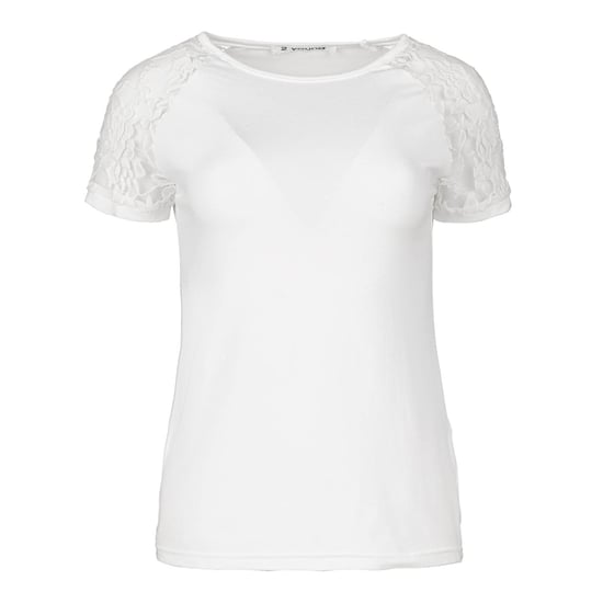 Ecru Top with Short Lace Sleeves