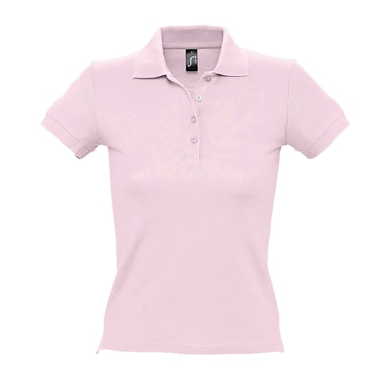 SOLS Vrouwen/dames Mensen Pique Korte Mouw Katoenen Poloshirt (Lichtroze) - Image 1