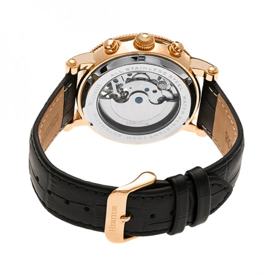 Heritor Automatische Winston Semi-Skelet Leather-Band Horloge - Image 2