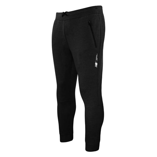 New Balance Stretch Graphic Logo Black Mens Fortitech Fleece Track Pants MP11143