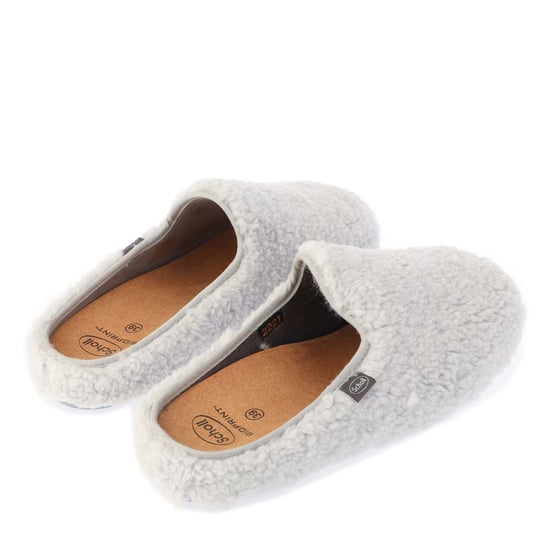 Women's Scholl Maddy Faux Fur Mule Slippers in Light Grey