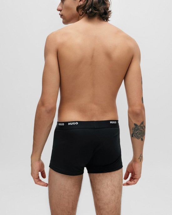 HUGO 5-Pack Mens Stretch-Cotton Trunks with Logo Waistbands NOS