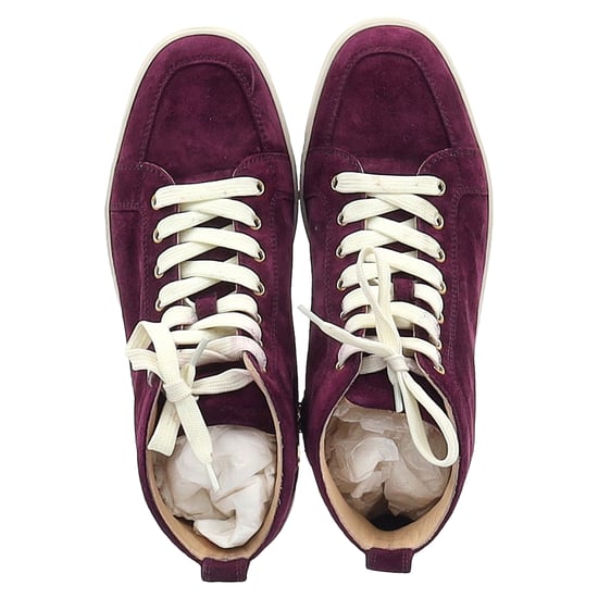 Christian Louboutin Rantus High Top Sneakers in Purple Suede - Image 4