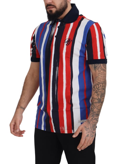 Dolce & Gabbana Multicolor Katoenen Polo Top Heren T-shirt - Image 4