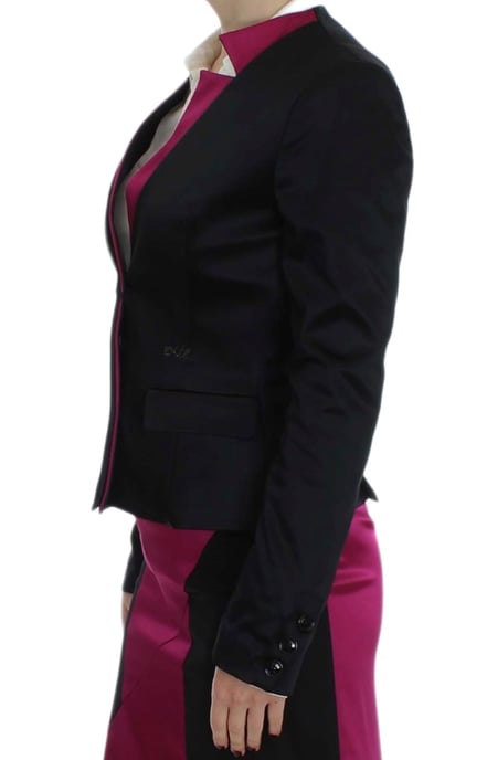 Exte Vrouwen Zwart Roze Stretch Blazer Jasje - Image 2