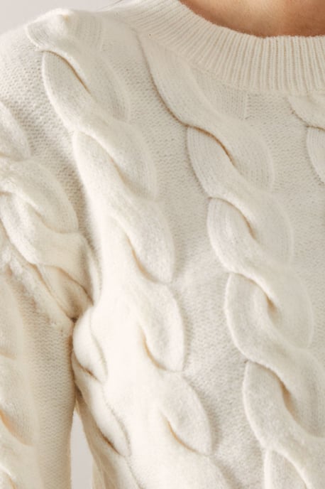 Chunky Cable Knit Crew Neck Jumper - Image 5