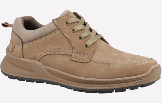 Hush Puppies Adam Nubuck Heren Schoenen Met Veters In Taupe - Image 2