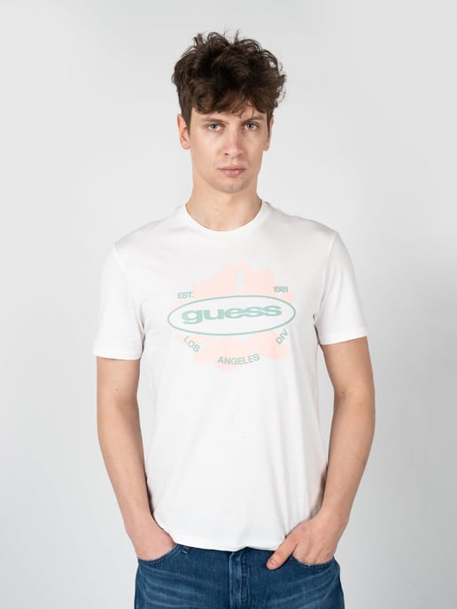 Guess T-Shirt LA Logo Mannen Wit - Image 3