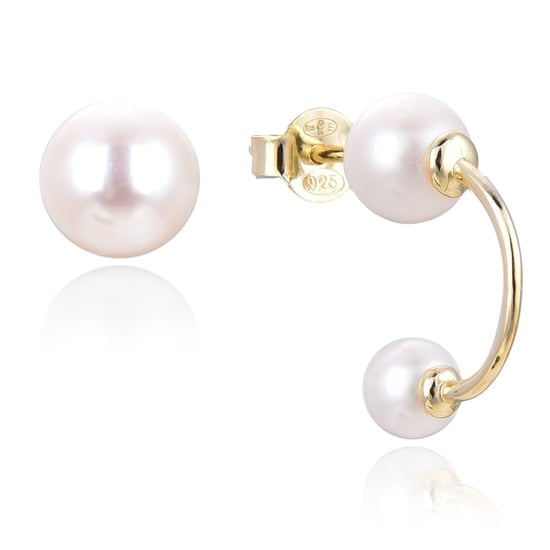 Gena.paris 'Asymmetrische' Dames 925 Sterling Zilveren Oorbellen - Goud GBO1533-Y - Image 1