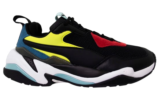 Puma Thunder Spectra Mens Black Leather Textile Lace Up Trainers 367516 01