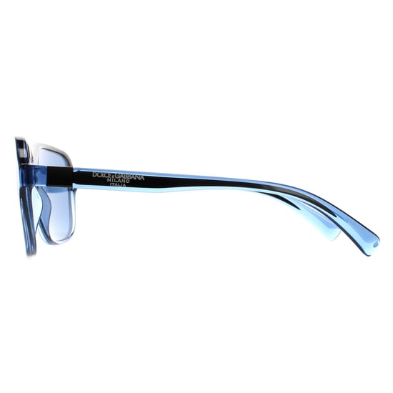 Dolce & Gabbana Square Mens Transparent Blue and Black Dark Blue DG6134 Sunglasses