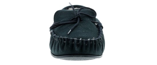 Hush puppies allie leer dames mocassin memory foam faux fur navy - Image 3