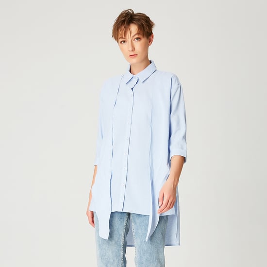 Lang shirt met geknoopte panelen vooraan - Image 4