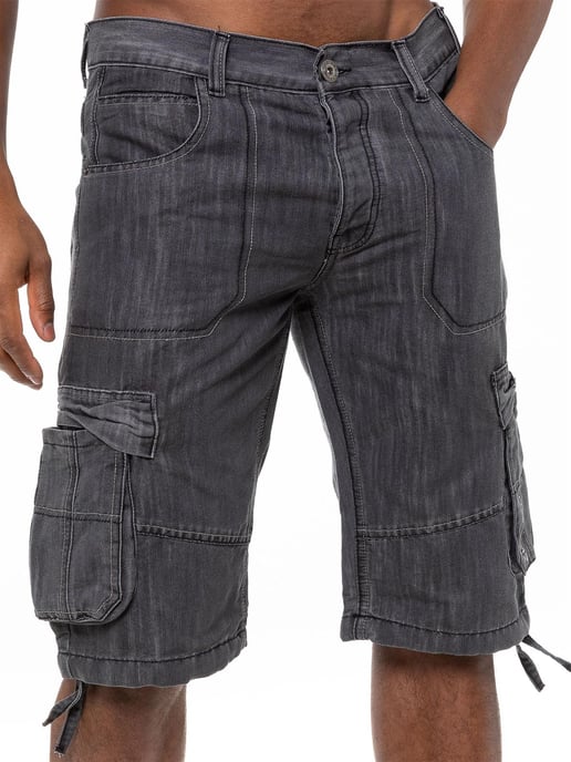 Enzo Heren Cargo Combat Denim Short - Image 2