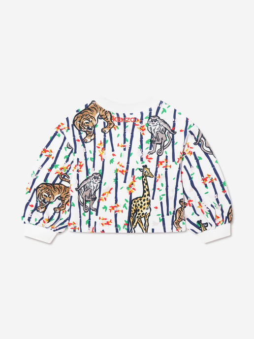 KENZO KIDS Girls Bamboo Jungle Sweatshirt in White