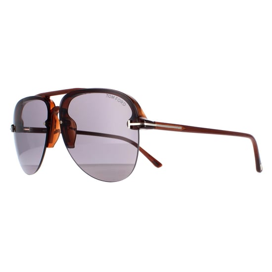 Tom Ford Aviator Mens Shiny Light Brown Smoke Terry 02 FT1004