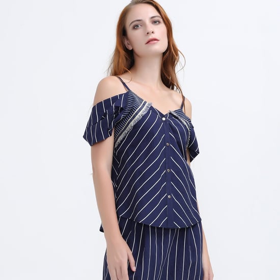 Off-shoulder streep top - Image 2