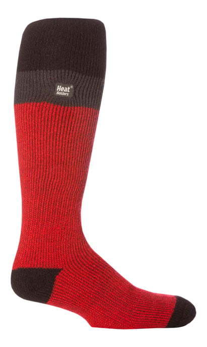 Heat Holders - Kniehoge thermo skisokken voor heren - Rood Zwart - Image 1