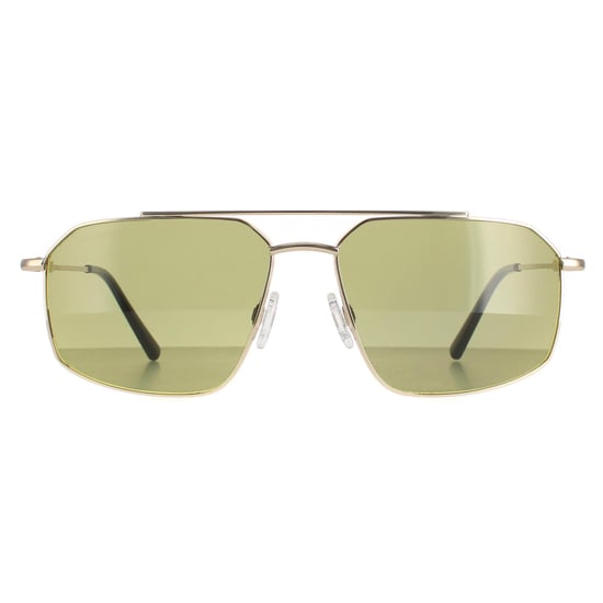 Serengeti Aviator Mens Shiny Light Gold Mineral Green 555nm Wayne
