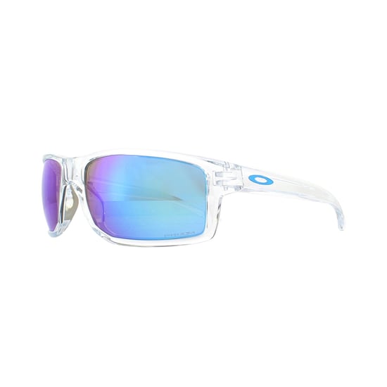 Oakley Wrap Mens Polished Clear Prizm Sapphire Sunglasses
