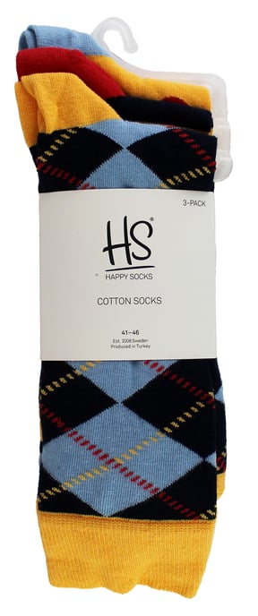 HS by Happy Socks - Heren 3-pack vrolijke novelty dresssokken - Vlek (Marineblauw) - Image 2