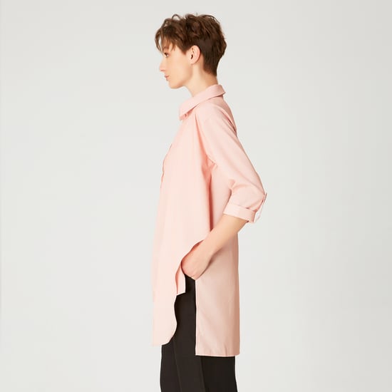 Lang shirt met geknoopte panelen vooraan - Image 3
