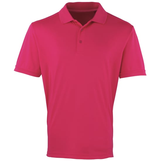 Premier Mens Coolchecker Pique Short Sleeve Polo T-Shirt (Hot Pink)