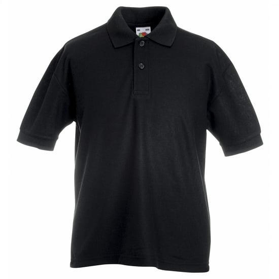 Fruit of the Loom Kinder/Kids Piqué Poloshirt met Korte Mouwen (Zwart) - Image 3