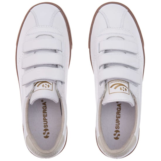 Superga Womens/Ladies 2870 Sport Club S Contrast Detail Leather Trainers (White/Beige Gesso)
