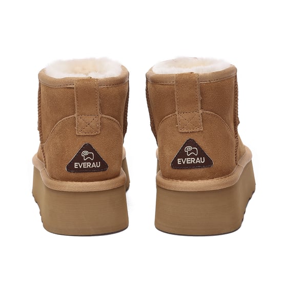 EVER AU Women Heron Ultra Mini Platform Boots - Chestnut