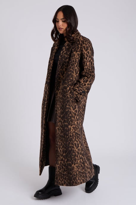 Urban Bliss Leopard Print Formal Coat