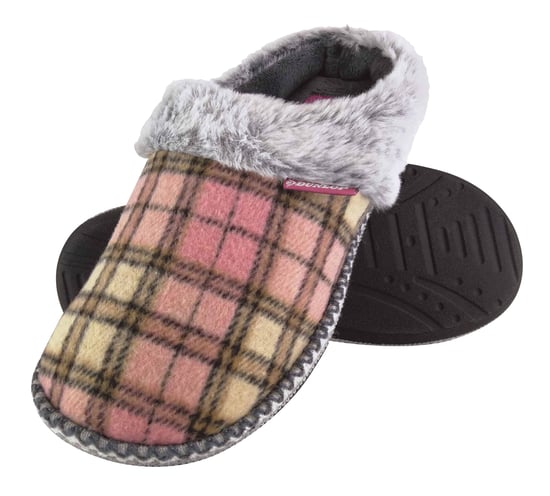 Dunlop - Dames Schattige Gezellige Pluche Geheugenfoam Gebreide Slippers Met Open Hak Muiltjes - Image 1
