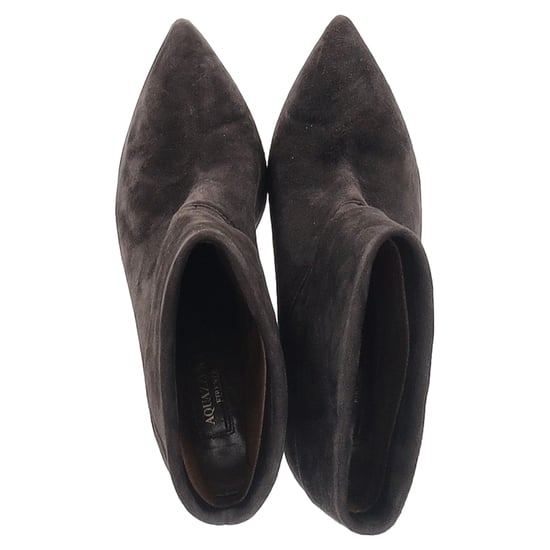 Aquazzura Vouw Enkellaarsjes met Hak in Bruin Suède - Image 4